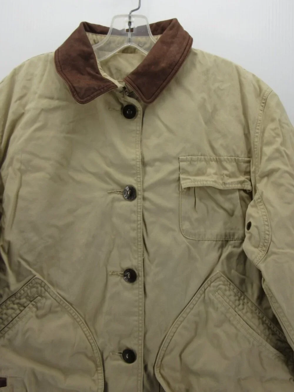 VTG Timberland Jacket Small Weathergear Barn Chore Leather Collar * - Picture 2 of 16